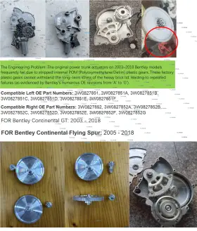3w0827852b Acunova Mejora Engranaje Aluminio Motor Maletero Bentley Continental Gt