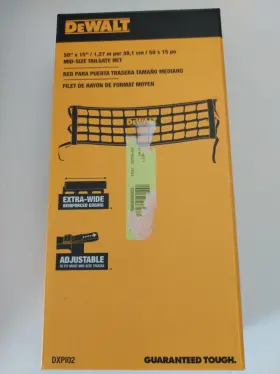 Dxpi02 Dewalt Tailgate Net For Compact Mid Size Trucks Black Nylon Adjustable 50 Inch X 15
