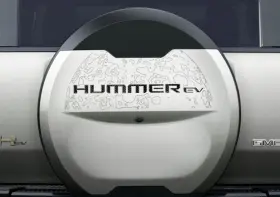 19435832 Gmc 2024 Hummer Ev Spare Tire Cover Lettering Carbon Fiber And Gloss Black Gm 19435832 Gmc 2024 Hummer Ev Spare Tire Cover Lettering Carbon Fiber And Gloss Black Gm