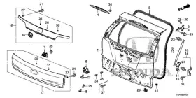 68100-t0g-a73zz Honda Genuine Tail Gate Comp Dot