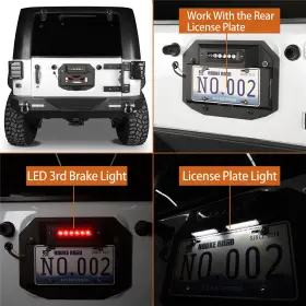 Mmr.20116 Hooke Road Tailgate License Plate Relocation Bracket Kit For 2007-2018 Jeep Wrangler Jk Jku Mmr.20116 Hooke Road Tailgate License Plate Relocation Bracket Kit For 2007-2018 Jeep Wrangler Jk Jku