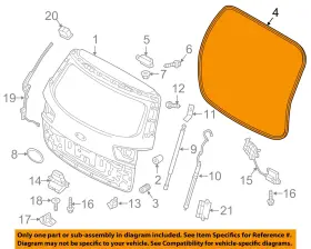 87321a9000 Kia Oem Sedona Lift Gate Tail Tailgate-weatherstrip Seal On Body