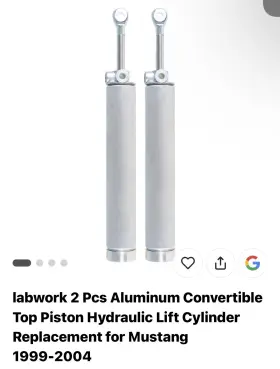 Lp620064ks Labwork Fit For 1999-2004 Mustang Convertible Top Piston Hydraulic Cylinder Aluminum 2pc