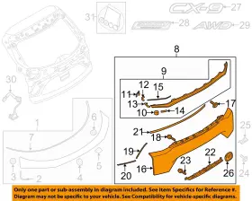 Tk5150850dpr Mazda Oem Cx-9 Liftgate Tailgate Hatch-applique Window Trim Panel
