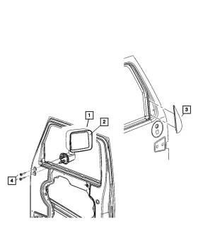 05182177ab Mopar Genuine Outside Rear-view Mirror Left 5182177ab