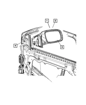 1ce291rpad Mopar Genuine Outside Rear-view Mirror Left