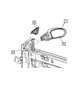 Mopar 1ma44zr3ai Genuine Outside Rear-view Mirror Right
