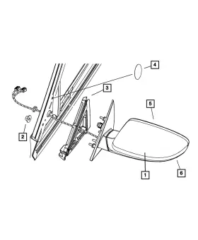 1tv64kdcaf Mopar Genuine Outside Rear-view Mirror Right 1tv64kdcaf Mopar Genuine Outside Rear-view Mirror Right