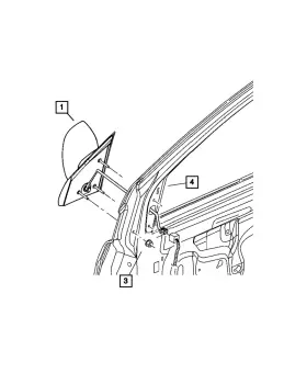 55077398ai Mopar Genuine Outside Rear-view Mirror Right