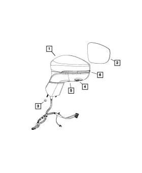 5rm211scad Mopar Genuine Outside Rear-view Mirror Left