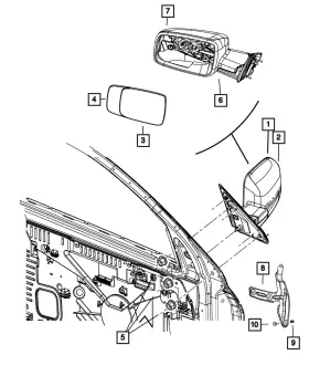 68060202af Mopar Genuine Outside Rear-view Mirror Right