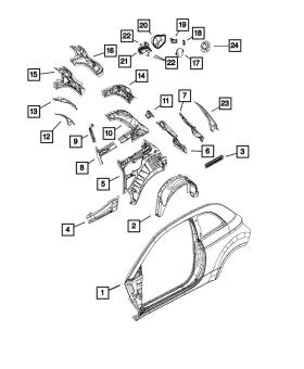 68071680aa Mopar Genuine Lift-gate Opening Extension Right