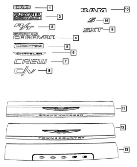68086444aa Mopar Genuine - Nameplate