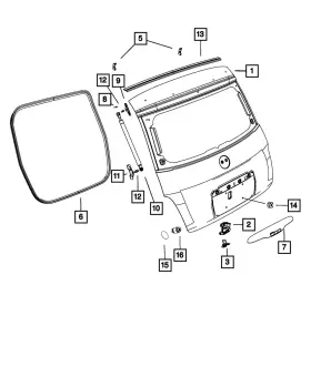 68105217ab Mopar Genuine Liftgate Seal