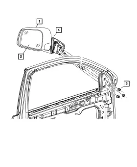 68306189ae Mopar Genuine Outside Rear-view Mirror Left