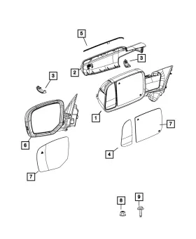 68381707ac Mopar Genuine Outside Rear-view Mirror Left