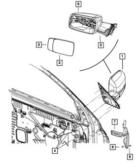 Mopar 68412885ac Genuine Outside Rear-view Mirror Left