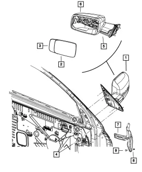 68412885ac Mopar Genuine Outside Rear-view Mirror Left