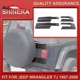 Shineka Shineka20260611501 Carbon Rear Tailgate Spire Tire Hinges Covers Trim For Jeep Tj Wrangler 2004-06