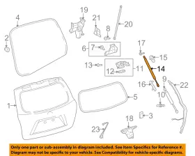 689600e061 Toyota Oem 10-13 Highlander Lift Gate Hardware-lift Cylinder