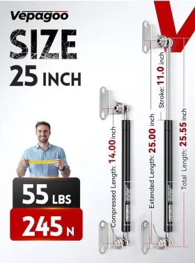 Vepagoo 746827178293 Gas Struts 25 Inch 114 Lbs Shock Spring Lift Support Multiple Uses