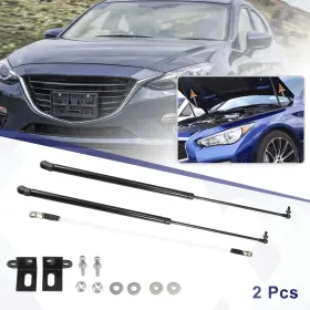 X Autohaux 767153740435 2 Pcs Front Hood Lift Supports Struts For Mazda 3 Axela Bl 2009-2013 Black