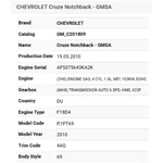 2010 Chevrolet Cruze Rear Compartment Trunk Lid Hinge Left Used Oem 96990272. Price: $104.99.