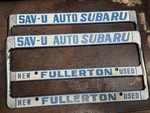 Nos Sav-u Subaru Fullerton California License Frames Brat Xt Dl Gl Wagon Jdm New. Price: $124.99.