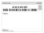 Genuine Bmw Tailgate 41-62-5-A74-5D1 New. Price: $1503.32.